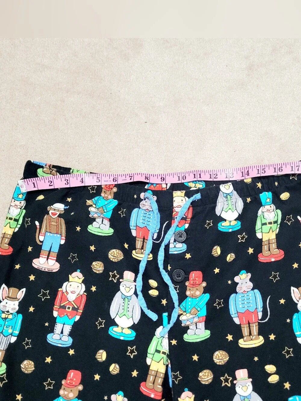 Nick & Nora Nutcracker Pajama Set Women’s Large Black Christmas Sleepwear Cotton